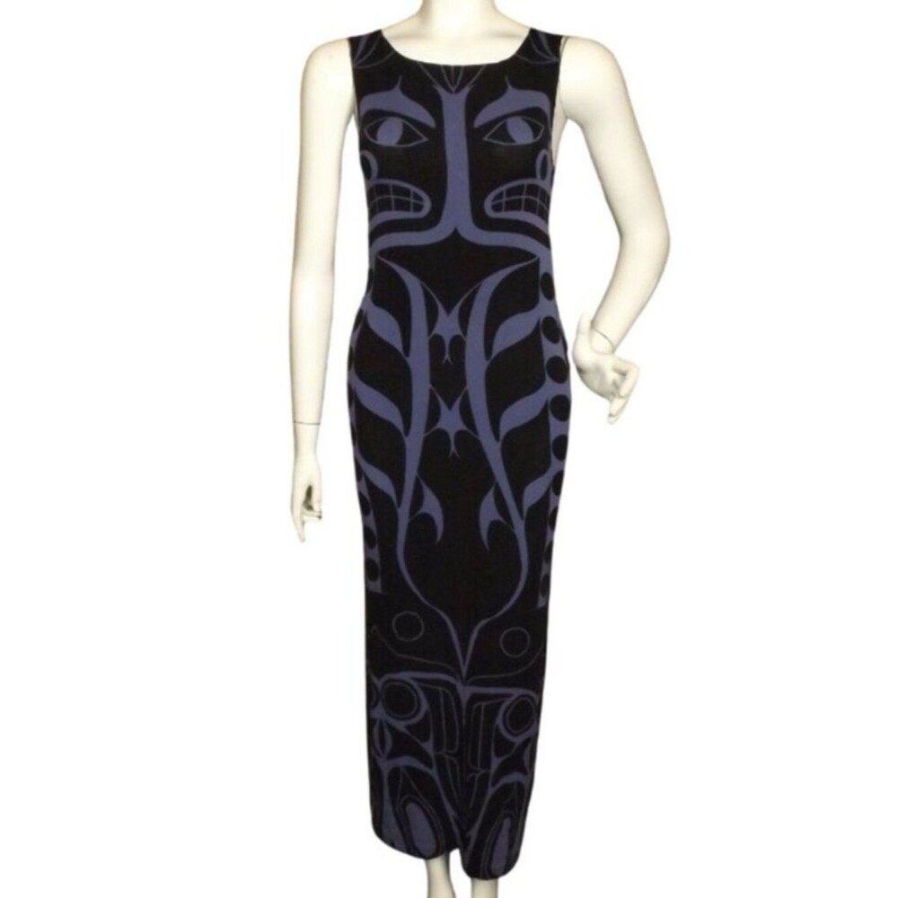 LINDSEY THORNBURG Dress, 6/Fits like XS, black/Purple, Maxi/long, Bodycon